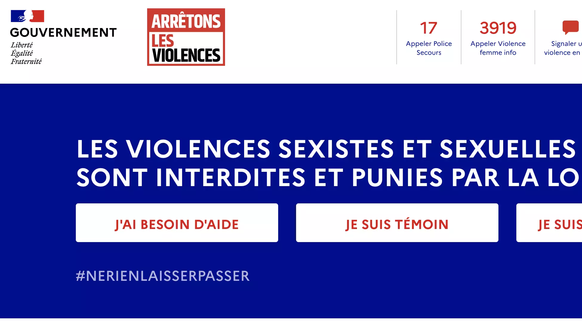 Site arretonslesviolences.gouv.fr